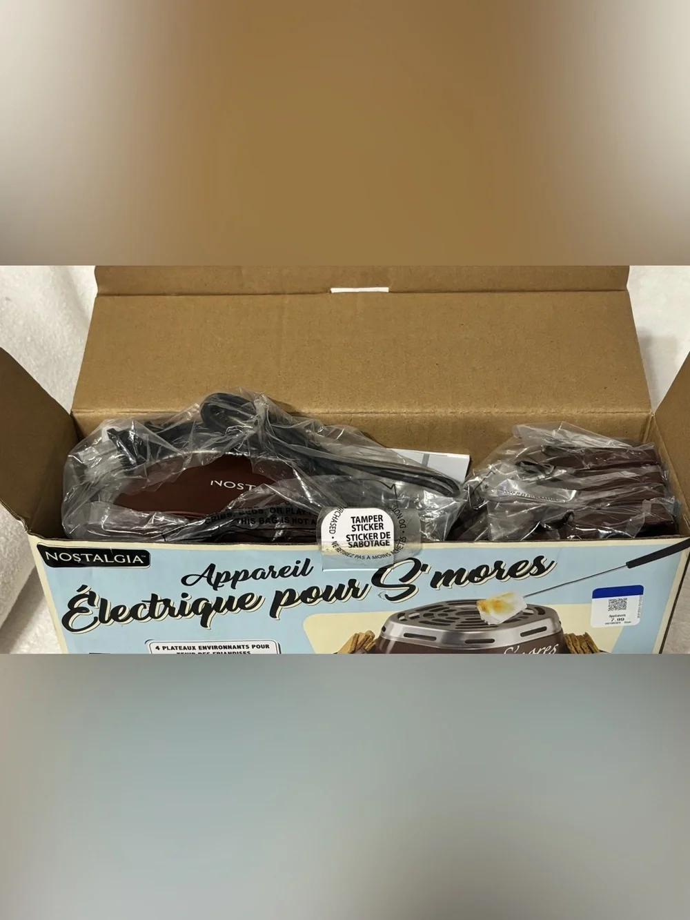Nostalgia Electric S'mores Maker in Brown and Silver